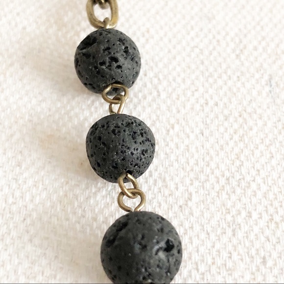 NWOT MARLYN SCHIFF Boho Tiny Chain Link Long Necklace with Black Leather Tassel - Picture 8 of 16